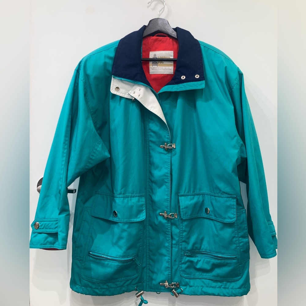 Vintage London Fog Color Block Rain Jacket Size M